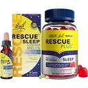 Rescue Nočný spánok Bundle, 3Pk - Bach Sleep Kids Dropper, 10ml Sleep Liquid Melts, 28Ct Plus Sleep Gummies s 5mg Melatonin/dávka, 60Ct