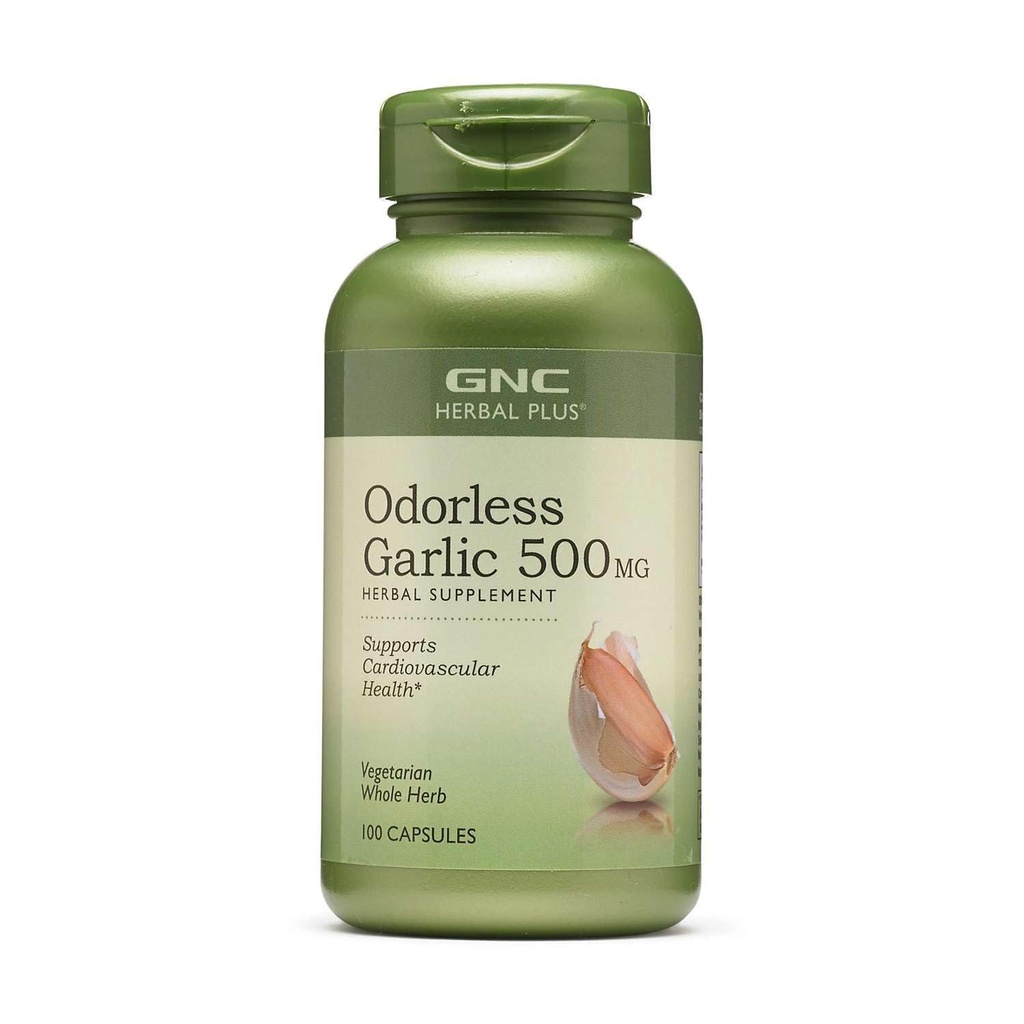 GNC bylinné Plus bez zápachu cesnak 500mg doplnok, vegetarián, podporuje kardiovaskulárne zdravie, 100 slúži
