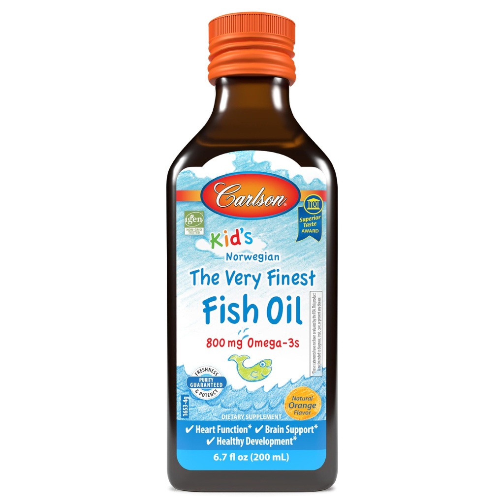 Carlson Laboratories Very Finest Fish Oil Orange for Kids, 200ml