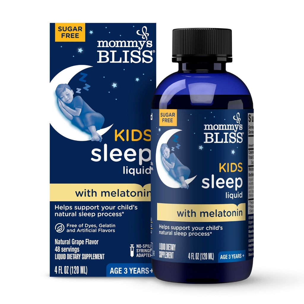 Mommy's Bliss Kids Sleep Liquid with Melatonin & Calmining Herbs 