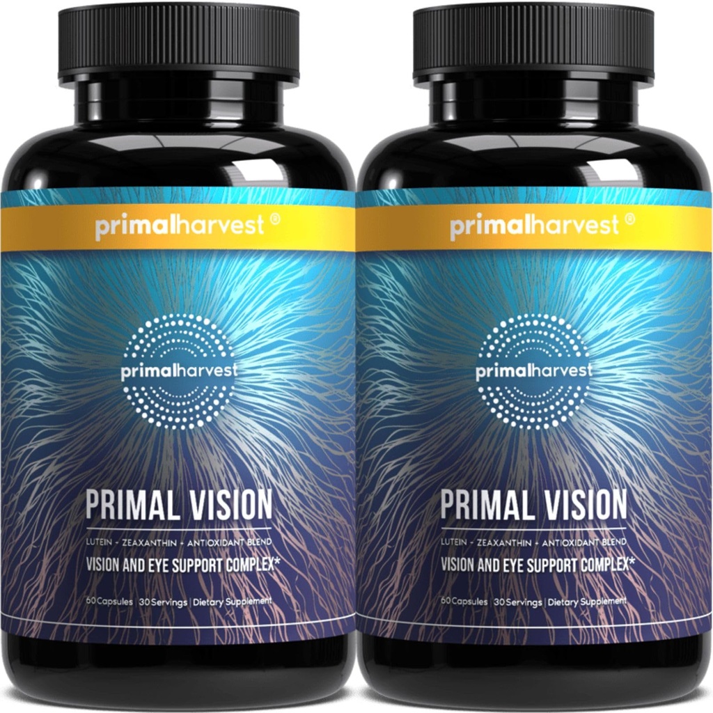Primálna úroda Primálna vízia s luteínom, zeaxantínom, vitamínom A a zinkom pre zdravie očí, podporou modrého svetla a vizuálnou jasnosťou 2 balenie