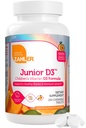 Zahler Junior D3 Vitamíny 1000 IU - Žuvateľný vitamín D3 pre deti na podporu kostí, zubov a imunitného zdravia - Košer Deti Orange Chuť - 250 Počet.