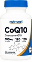 Nutricost CoQ10 100mg, 120 Vegetariánske kapsuly, 120 Servings - vysoká absorpcia, vegetariánska, non-GMO, koenzým Q10