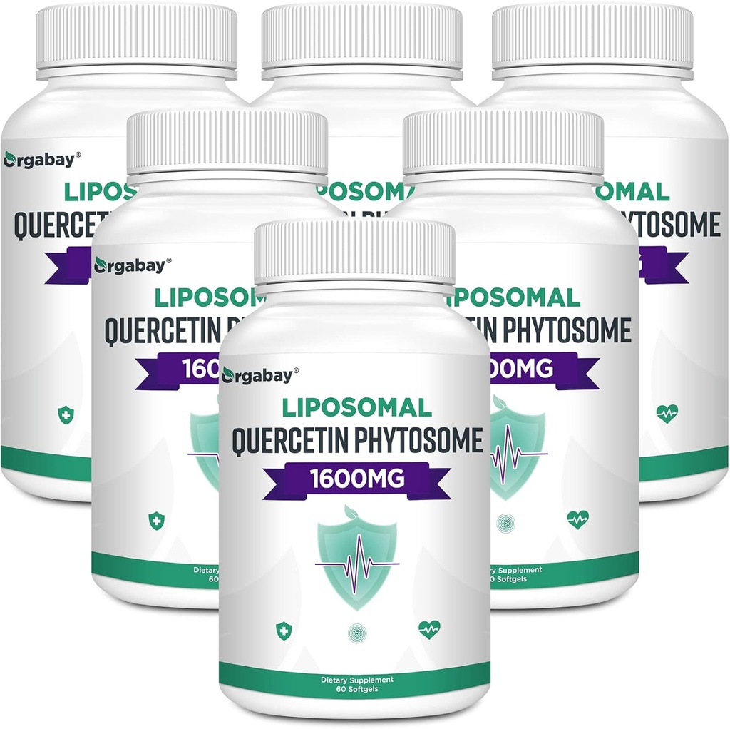 Orgabay Lipozomálne Quercetin Phytozóm 1600 mg,Hypromelain 200 mg,Zinc 30 mg,Vitamin C Turmér 40 mg,Highest Absorbtion,Quercetin Complex, 360 Softgels