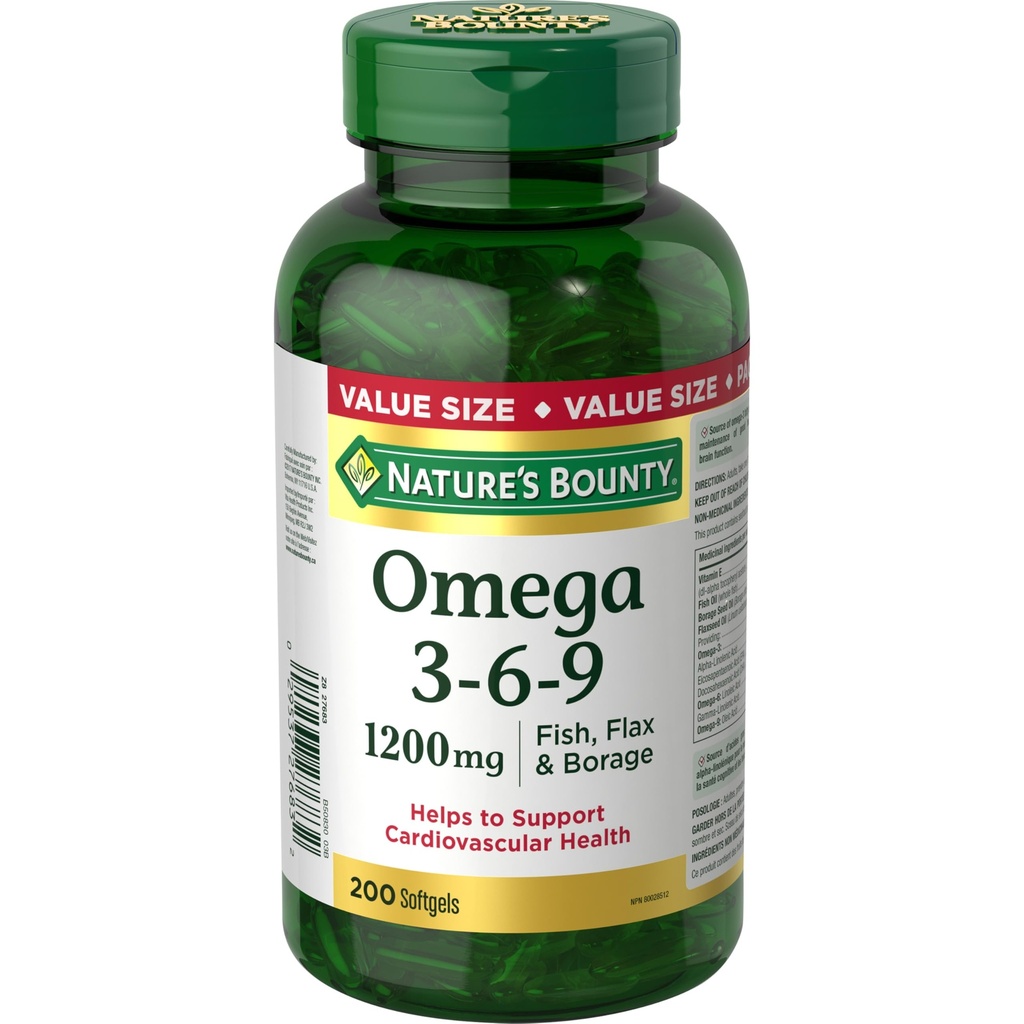 Prírodné Bounty Omega-3-6-9 1200mg 200 počet