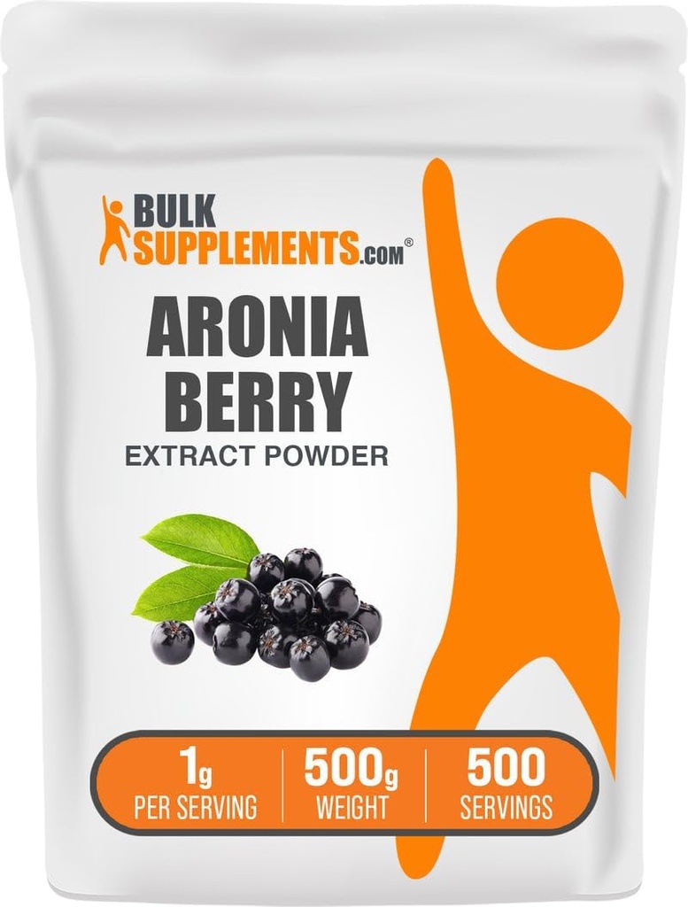 BulkSupplements.com Aronia Extract Powder - Aronia Berry Extract, Chokeberry Supplement - Gluten Free, 1g per Serving, 500g (1,1 lbs) (Pack of 1)
