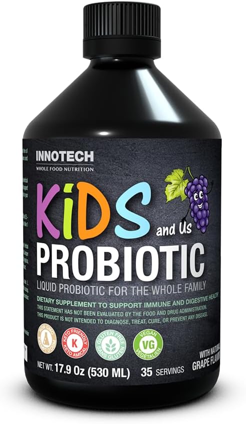 INNOTECH Nutrition: Kids and us Liquid Probiotic, GrapeAvour - 530 ml