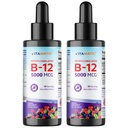 Vitamatic 2 Balíčky Fast Acting Liquid Vitamín B12 5000 mcg (Metylkobalamín) - Natural Berry Flavor - Sublingválne doplnok - Rýchlejšia absorpcia - 2 OZ