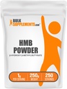BulkSupplementments.com HMB prášok - Beta-Hydroxy Beta-metylbutyrát, kalcium HMB doplnok - bez lepidla - 1g na porciu, 250g (8,8 oz) (dávka 1)