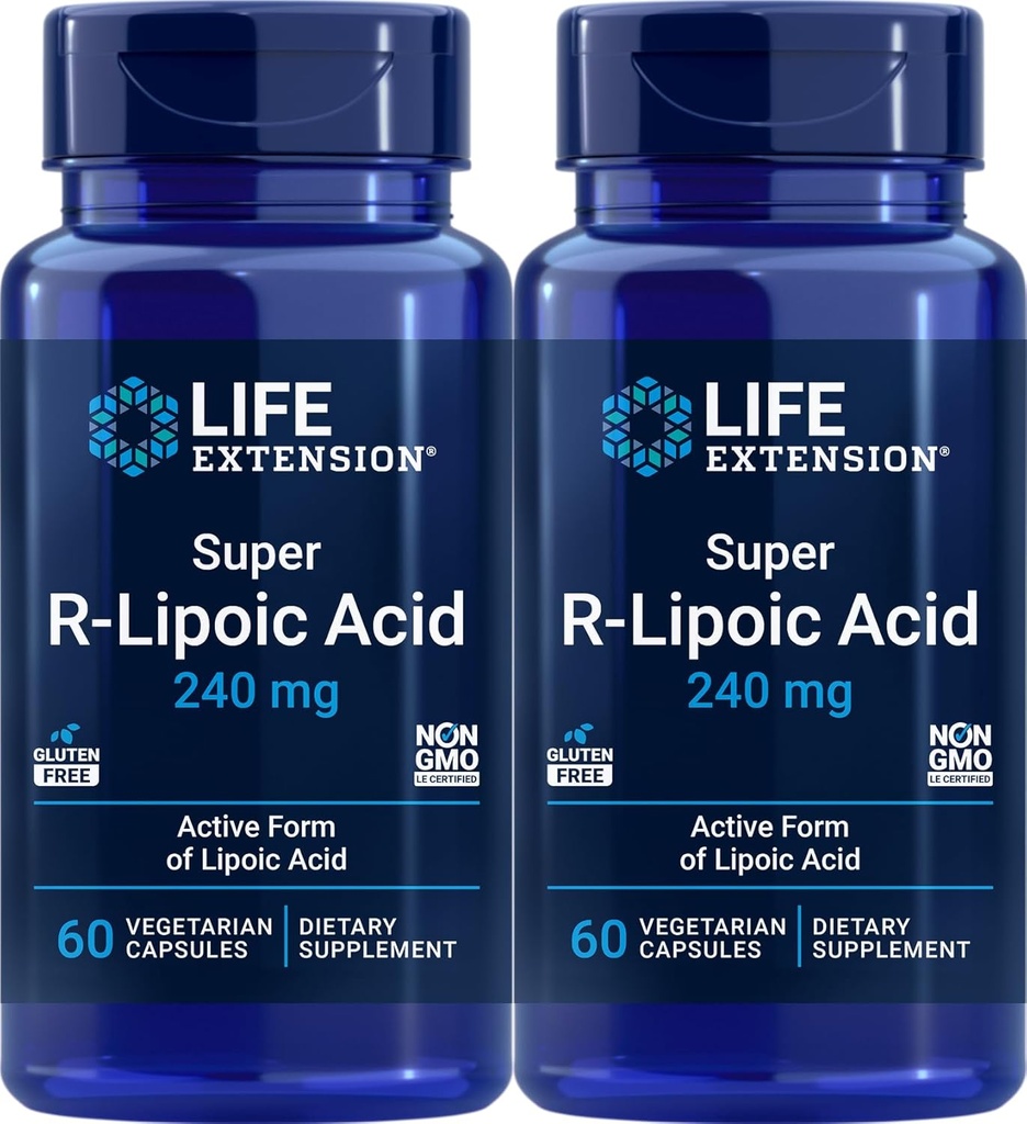 Life Extension Super R- Lipoic Acid 240 mg, 60 Vegetariánske kapsuly (Pack of 2)