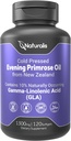 Naturalis Evening Primrose Oil (1300mg) | 100% Natural from New Zealand | Non-GMO, Soy & Gluten Free, Zero Filler | 120 Softgels