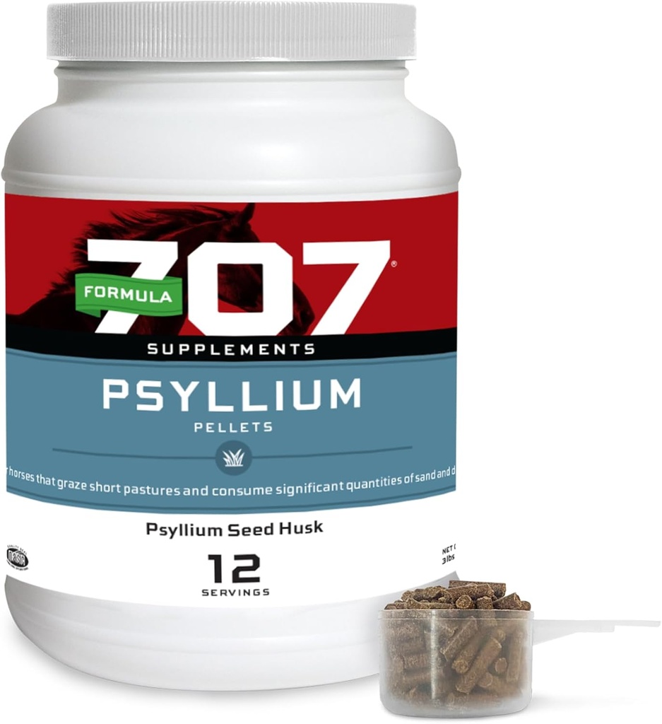 Vzorec 707 Psyllium Pellets Equine Supplement (3lb Jar - 12 Day Supply)