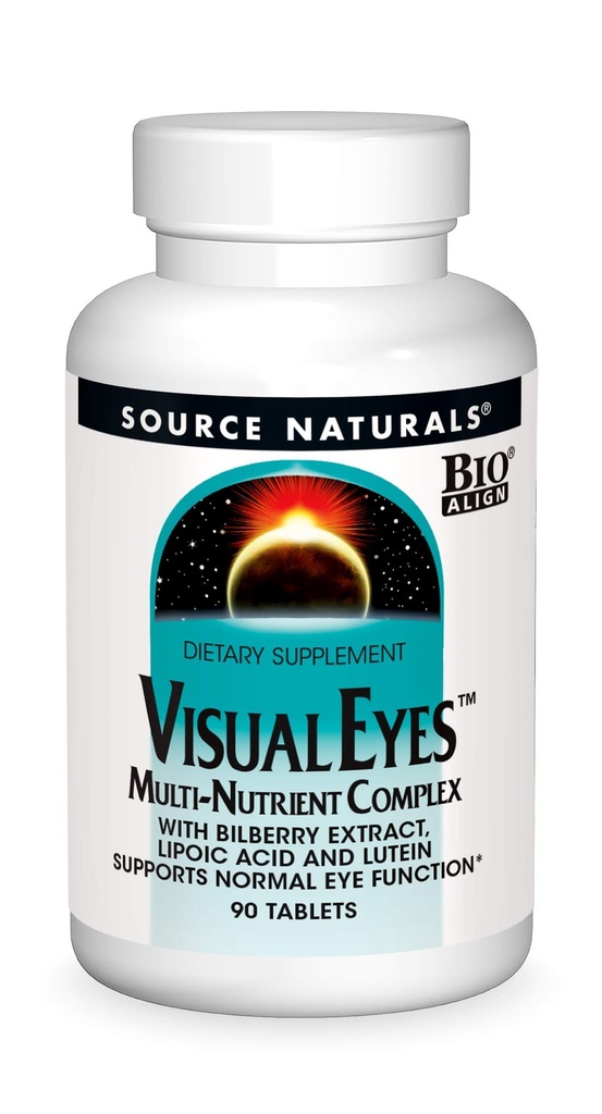 Zdroj Naturals Visual Eyes Dietary Supplement - Multi-Nutrient Complex s čučoriedkovým extraktom, kyselinou lipoovou a luteínom - 90 tabliet