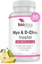 Myo& D- Chiro Inozitol Supplement, s folátom a vitamínom D, 40 až 1, zahŕňa DHEA, pomáha v Hormone Balance, Ovarian Function, 2050mg per Serving, 120 Kapsule