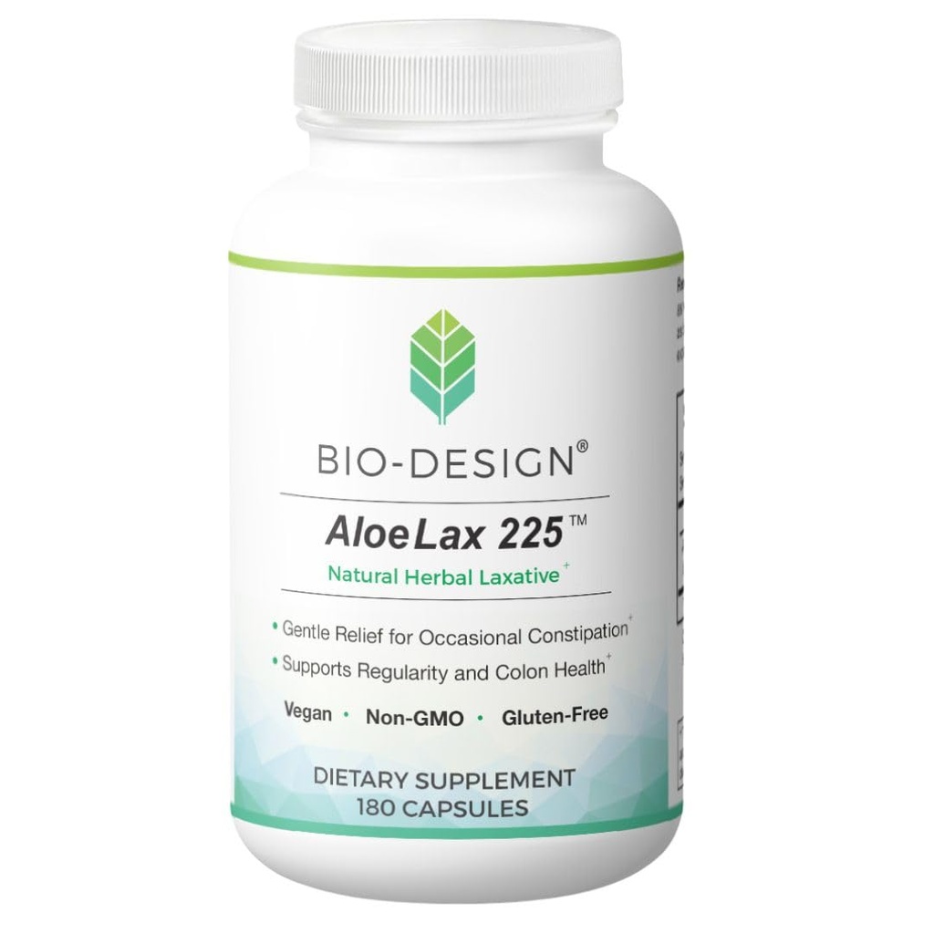 Aloe Lax 225 Prírodné bylinné preháňadlo - nežná úľava pre príležitostné zápcha, plyn, & Bloating s 225 mg prírodné Aloe Ferox - Podporuje Bowel Pravidelnosť a zdravie kolóny - 180 Kapsule