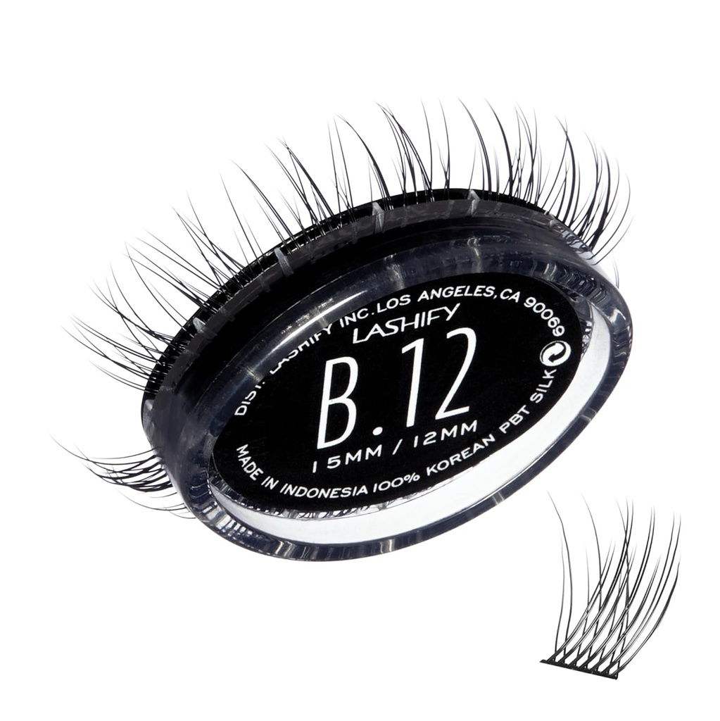 Lashify Bold 12mm Gossamer DIY predĺženie rias Refill, čierna, ľahko falošné riasy pre prirodzený vzhľad