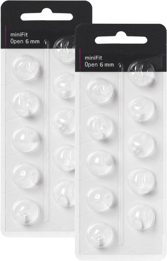 Domes sluchovej pomôcky na výmenu otikonov, Oticon Minifit Open Vent Bass Domes (6 mm/2 balíčky), Universal Domes for Oticon Hearing Aid Supplies.