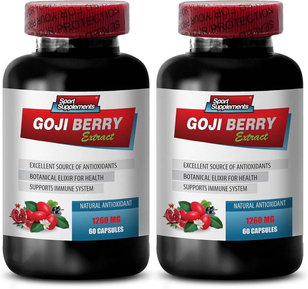 Imunitná obrana - Goji Berry Extract Complex - Natural Vitality Pills, Výkonný Antioxidant, Pomegranate Extract, Body Detox Complex, Holistic Wellness Support, Natural Energy Boost, 2 Bot 120 Caps