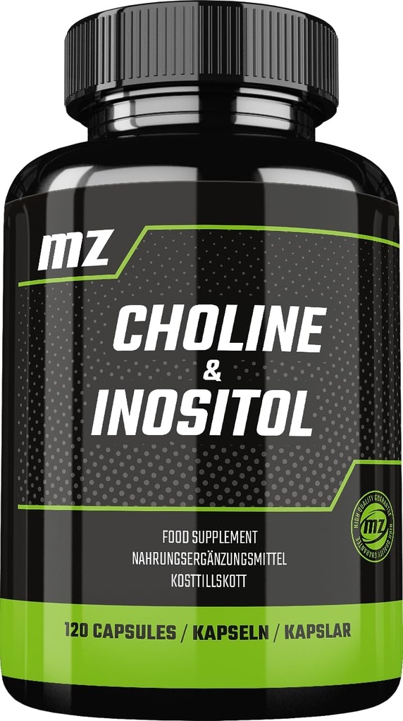 Cholín a inozitol 1200 mg za obsluhu - 120 kapsúl - 2 mesiace Supplement to support Mind Clarity and Relaxation - by MZ