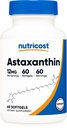 Nutricost Astaxantín 12 mg, 60 Softgels - Non-GMO a Gluten Free (2 mesiace dodávky)