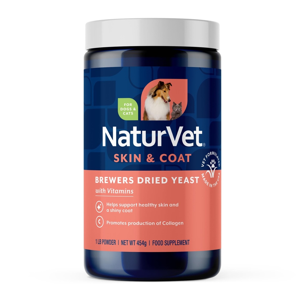 NaturVet Pivovary Sušené kvasinkové formula s cesnakom chuťou Plus vitamíny pre psy a mačky, prášok, vyrobené v USA s globálne zdrojové zložky 1 libra