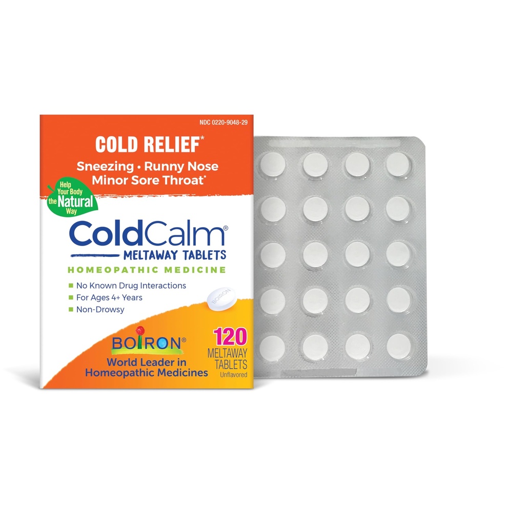 Boiron ColdCalm Tablety pre zmiernenie bežných studených príznakov, ako je sipot, Runny Nose, Bolesť hrdla, a nosovej kongescie - non-Drowsy - 120 Počet