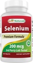 Najlepšie prírodné selén 200 mcg doplnok, 240 Počet