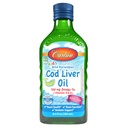 Carlson - detský cod Liver Oil, 550 mg Omega-3s, vitamíny A & D3, divoká nórčina, bublinková guma, 250 ml