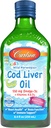 Carlson - detský cod Liver Oil, 550 mg Omega-3s, vitamíny A & D3, divoká nórčina, bublinková guma, 250 ml