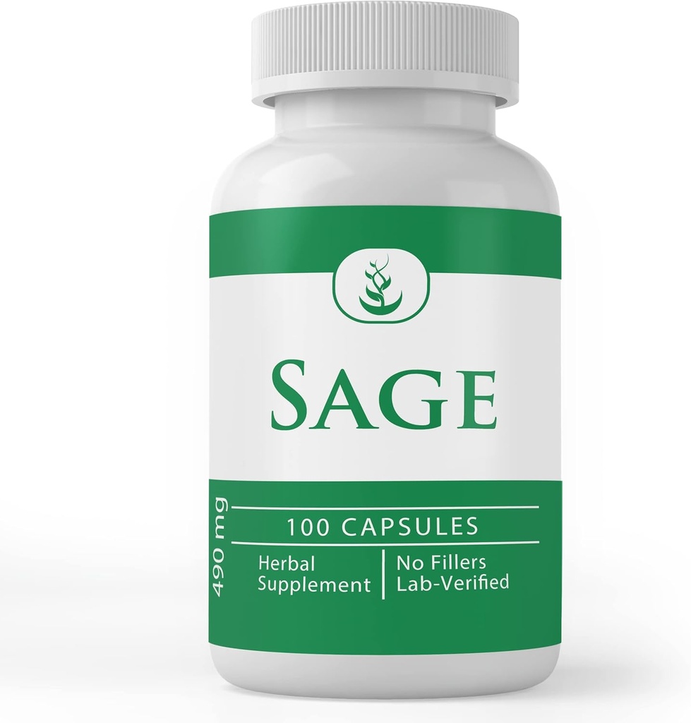 PURE ORIGINAL INGREDIENTS Sage, (100 Kapsule), Always Pure, No Additives Or Fillers, Lab Overified