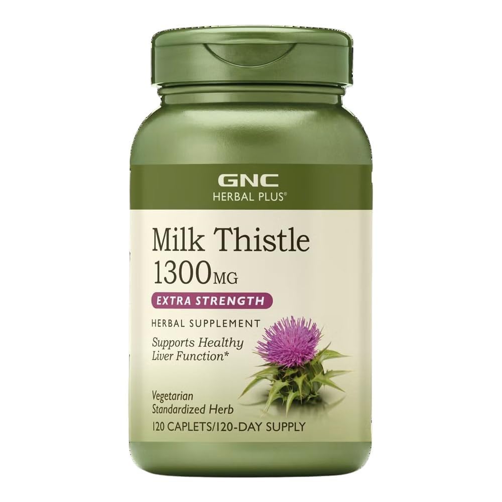 GNC bylinné Plus mlieko bodka 1300mg doplnok, extra sila, vegetarián, podporuje zdravú funkciu pečene, 120 slúži