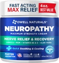 Owell Naturals Neuropathy Nerve Relief Cream, Maximálna sila, vyblednutie, Prírodné zložky Arnica, Aloe Vera, MSM, Vitamín B6 pre nohy, ruky, nohy, Toes Discomfort, 4 Fl Oz (Pack of 1)