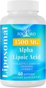 Fogoro Alpha Kyselina lipová 1500 mg-lipozomálna ALA doplnková látka pre výrobu bunkovej energie, Lipidový metabolizmus, voľný radiálny Scavenger,60 Softgels