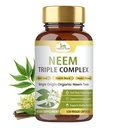 Organické Veda Neem kapsule s Triple Complex Neem Leaf Extract, Bark & Flower - Bylinné doplnok zvyšuje odolnosť, zlepšuje zažívanie, zdravie pokožky a podpora čistenie - 120 Počet