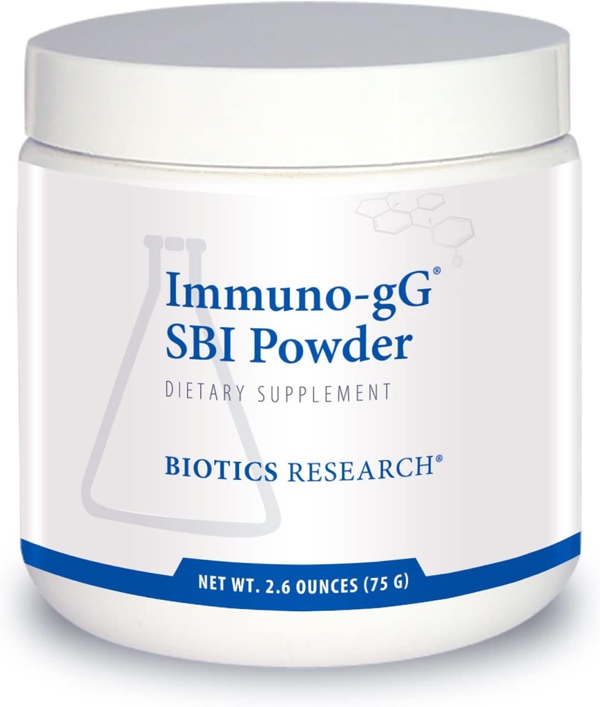 Biotics Research Immuno-gG SBI Powder Easy-to-Mix Powder Formula, Ultimate IgG, Complete Gut Health and Immune Support, Dairy Free, Immunoglobulínový koncentrát - 2,6 Oz
