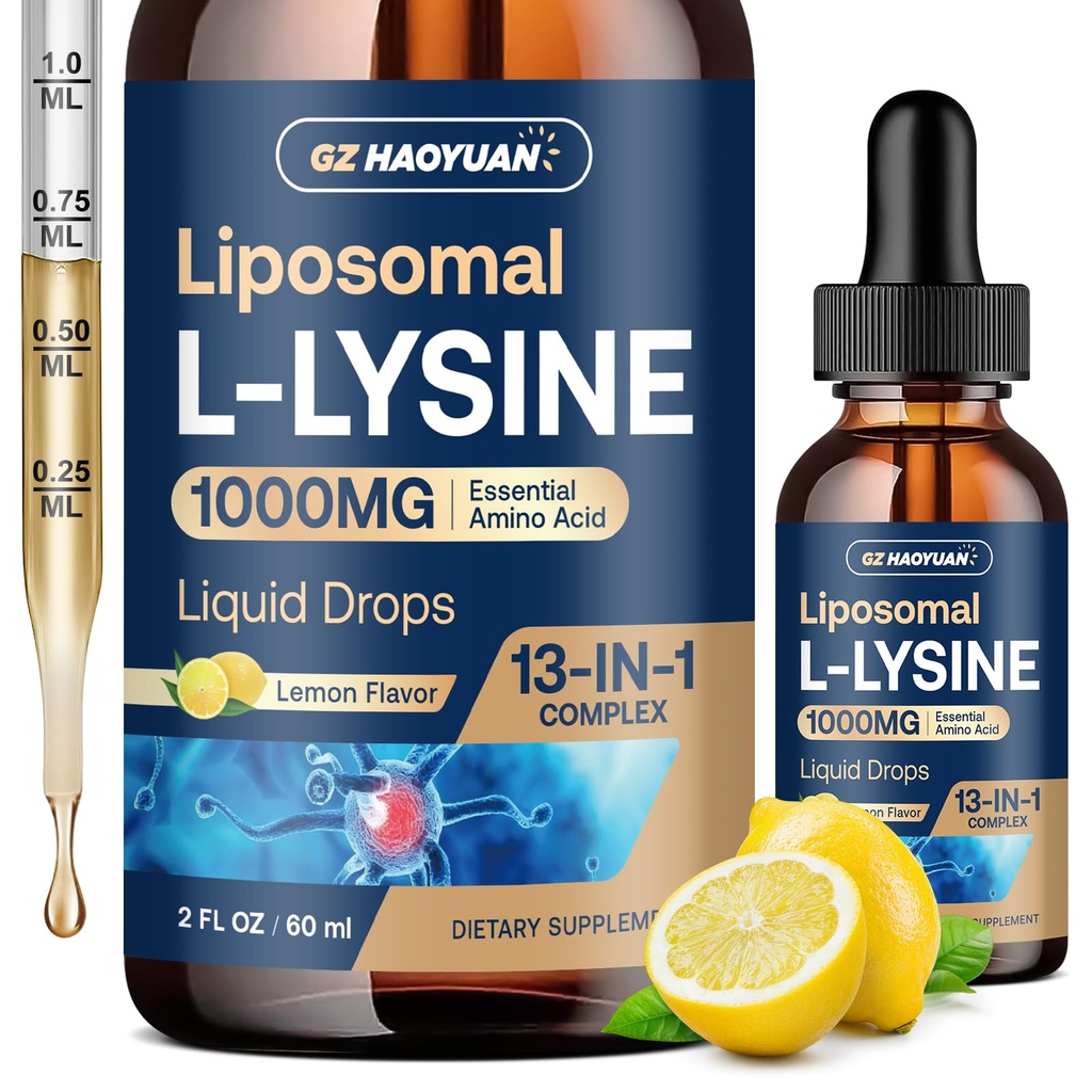 Lipozomálne L-lyzín 1000MG Liquid Drops, 13-in-1 Lyzín Doplnky 