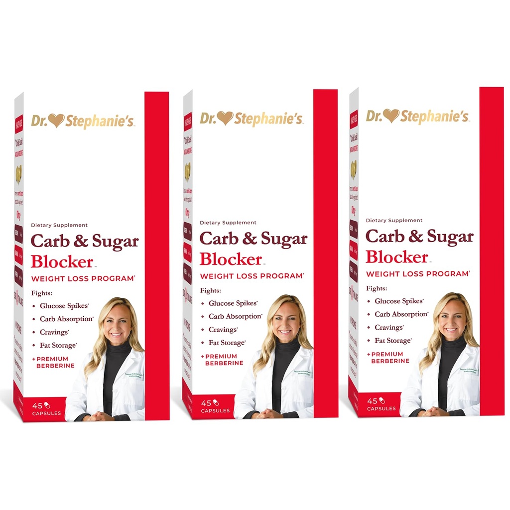 Dr. Stephanie's Mealtime Carb & Cugar Blocker - Znížiť trávené Carbs, Cukor, & Kalórie, Stimulant-free (3 balenie)