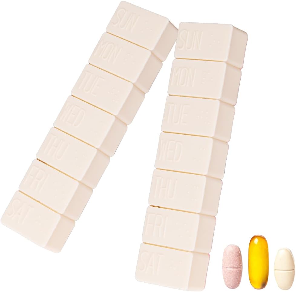 2Pack týždenné pilulky Organizátor,extra veľké 7 dní pilulky Prípady cestovať denne pilulky Box pre rybí olej, kalcium tablety doplnky a iné vitamín pilulky