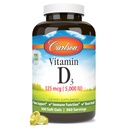 Carlson - vitamín D3 5000 IU (125 μg), zdravie kostí, zdravie svalov, cholekalciferol, doplnky vitamínu D, mäkké gély vitamínu D3, 360 softgelov