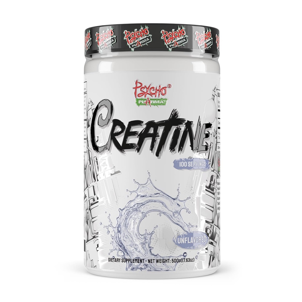 Psycho Pharma Creatine - 5g Premium Creatin monohydrate per Serving, 100 Servings