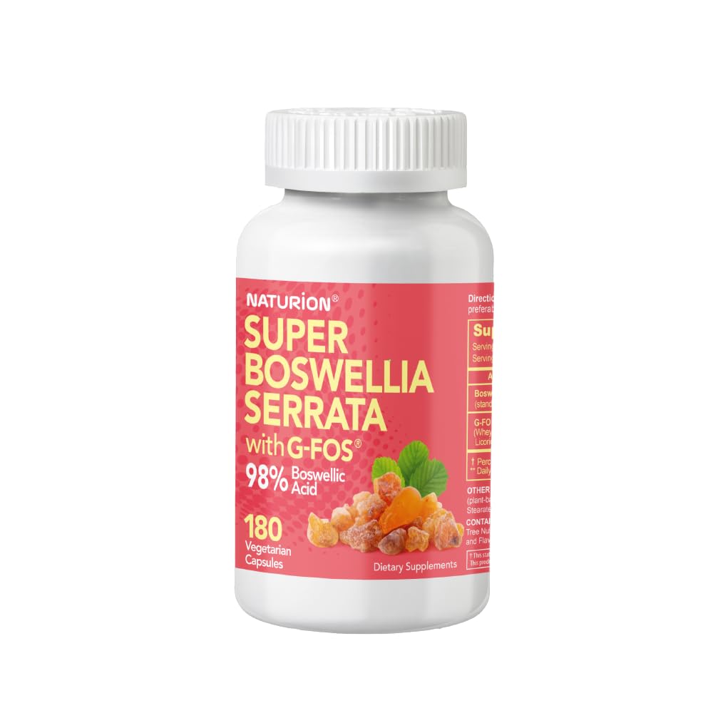 Super Boswellia Serrata s G-FOS - 98% kyselina Boswellová - podporuje zdravie kĺbu a mobility - 180 vegánskych kapsúl, 180 dní dodávky