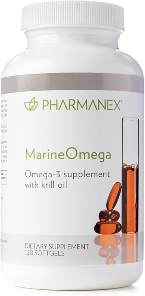 Pharmanex Marine Omega, Omega-3 Mastné kyseliny a vrtný olej Supplement, 1200mg DHA & EPA per Serving, 120 Softgels, podporuje srdce, mozog, kĺb, a celkové zdravie