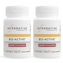 Integratívne terapie B-12 Aktívne, vitamín B12, podporuje Nerve funkcie*, Cherry Ochutené, 30 žuvacie tablety - 2 balenia