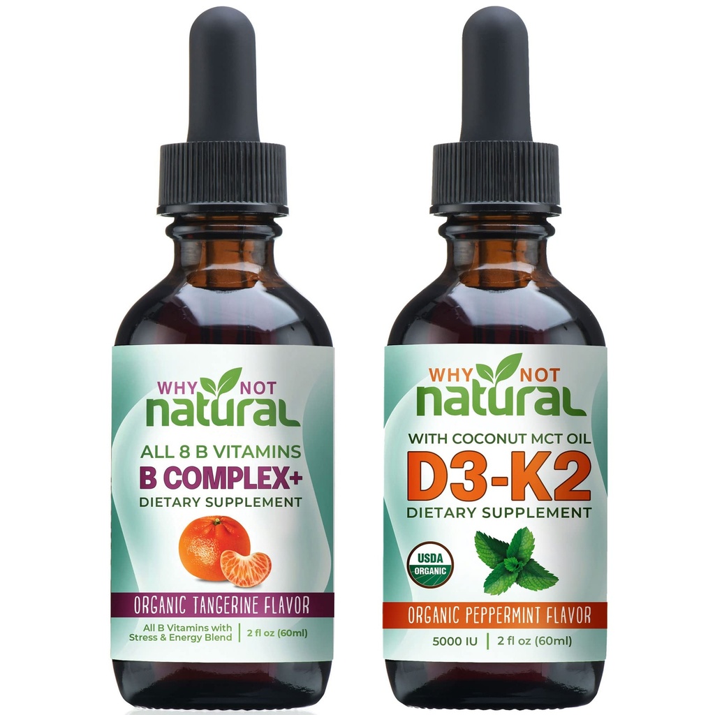 Prečo nie prírodný vitamín B komplex a organické vitamín D3K2 kvapalné kvapky