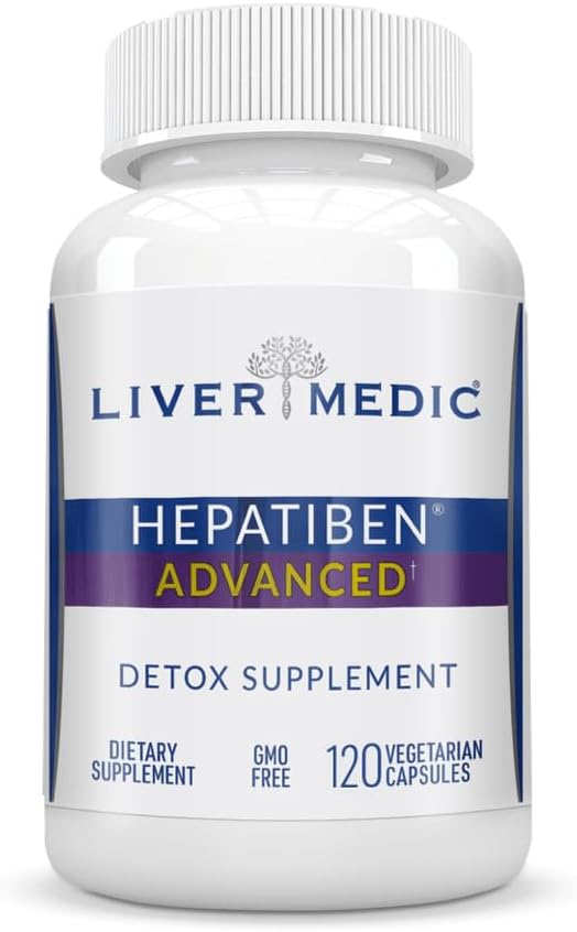 Hepatiben Liver Detox Cleanse All Natural Supplement with Milk Thistle, Silybin, NAC, Choline, MSM, Turmeric, Berberine, Glutathione Alpha Lipoic Acid Vegan NonGMO 120 Capsules 1500mg