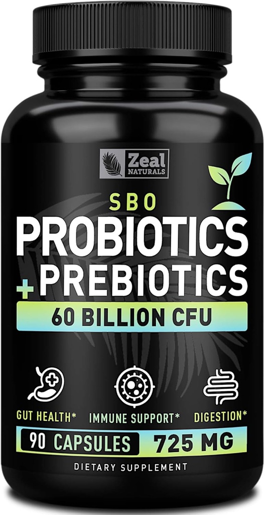 Probiotiká a prebiotiká + SBO probiotiká (60 mld. CFU 90 kapsúl) Acidophilus Probiotic w. Saccharomyces Boulardii, Bifidobacterium + Spore Probiotic & Organic Sprouted Prebiotic Fiber Blend