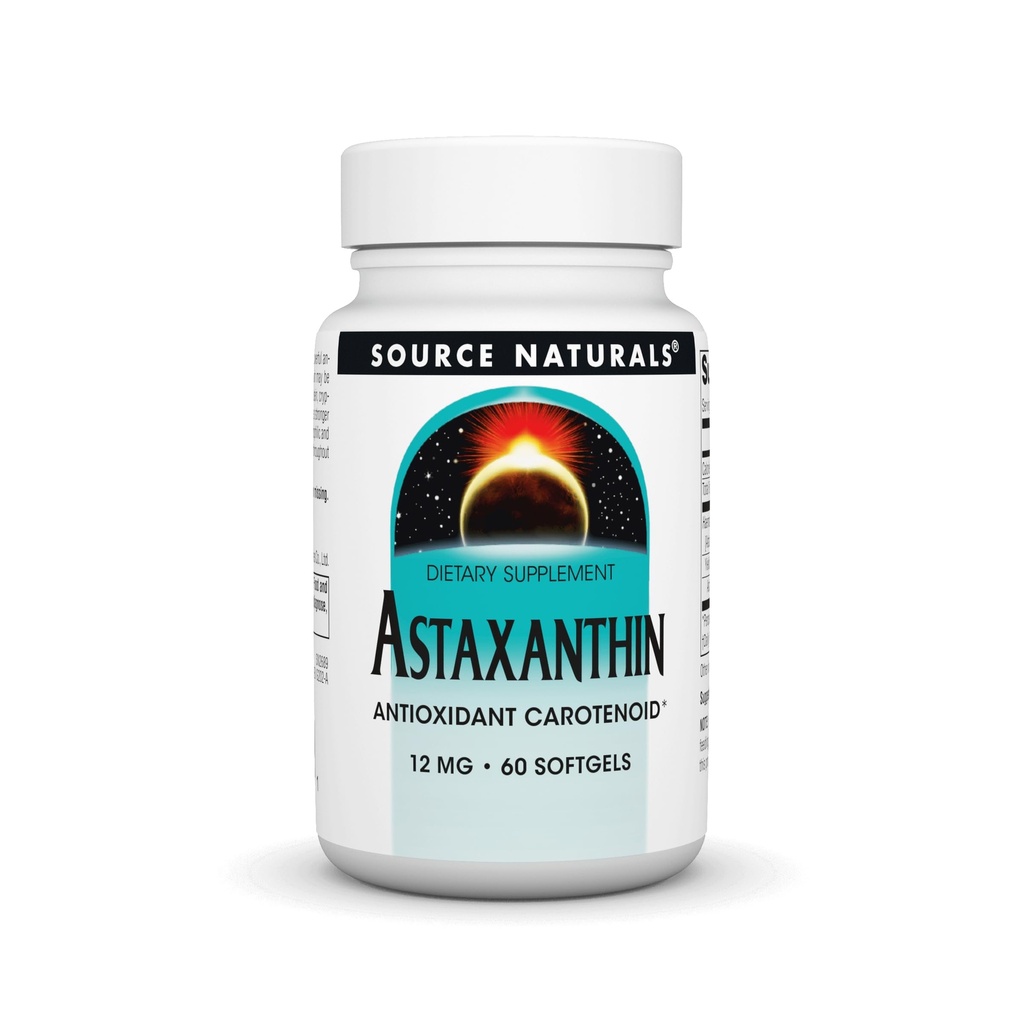 Zdroj Naturals Astaxantin, Antioxidant Carotenoid, 12mg - 60 Softgels