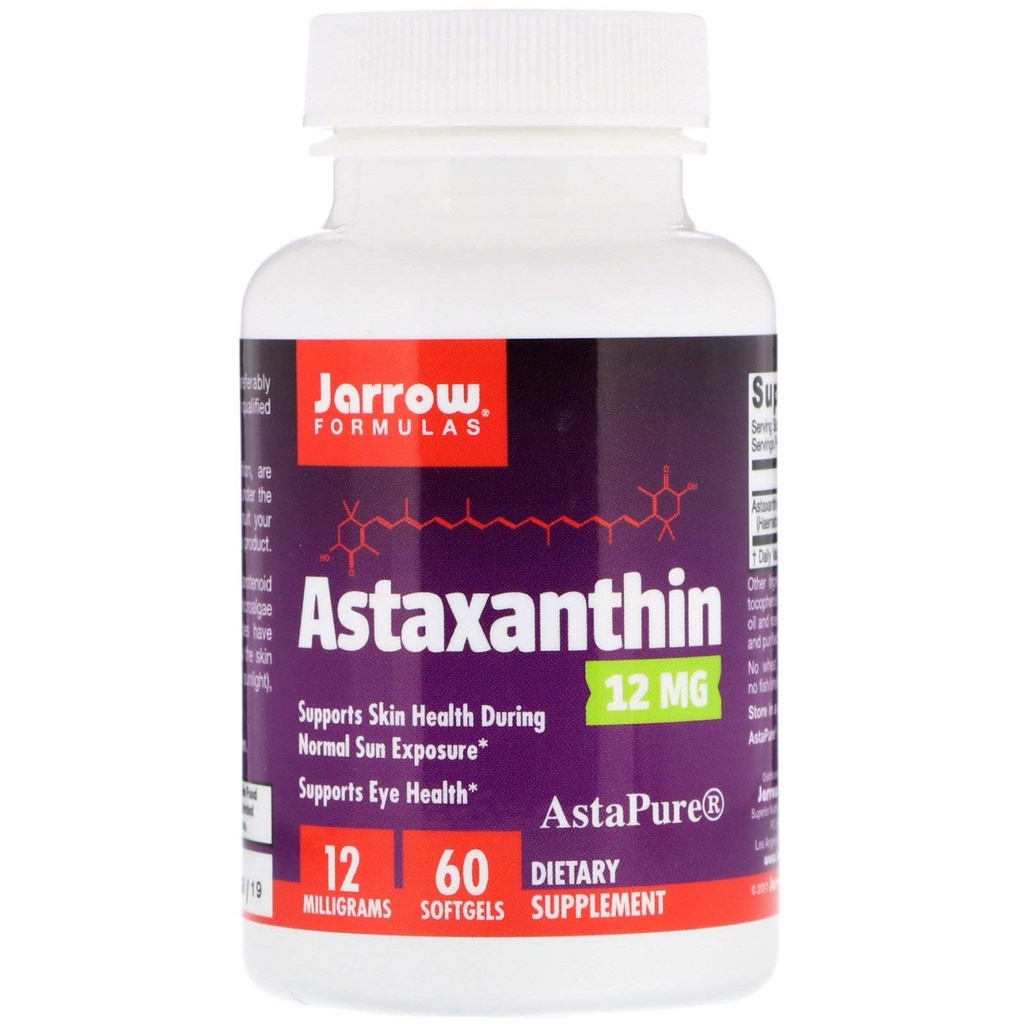 Jarrow Formules® Astaxantin 12 mg, Dietary Supplement, Antioxidant Support for Immune and Eye Health, 60 Softgels, 60 Day Supply