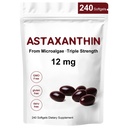 Astaxantín 12mg,240 Softgels,Premium Astaxantin Antioxidant Doplnky,Podpora očí,Skin,Immune,Interná cirkulácia,Non-GMO, Gluten Free, No Soy-8 Moon Supply