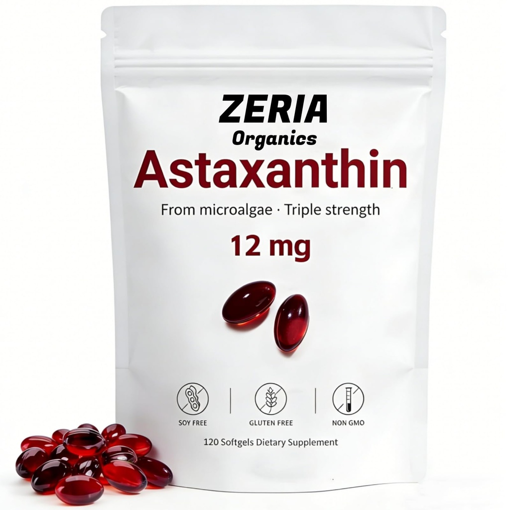 Astaxantín 12 mg, prírodný astaxantín doplnky Algae, 120 Softgels 4-Mesiac dodávky